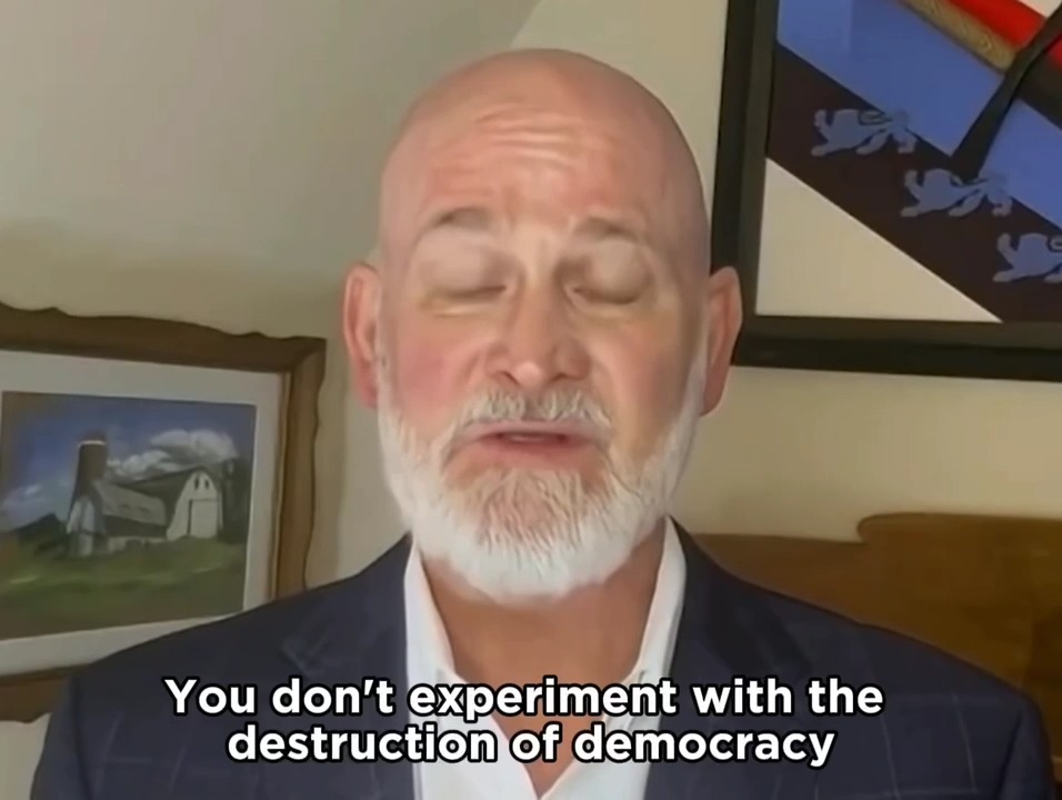 Derrick Van Orden (a January 6th attendee) doesn’t want to “experiment with the destruction of democracy” and he’s in one of the most flippable congressional seats in America? Okay.