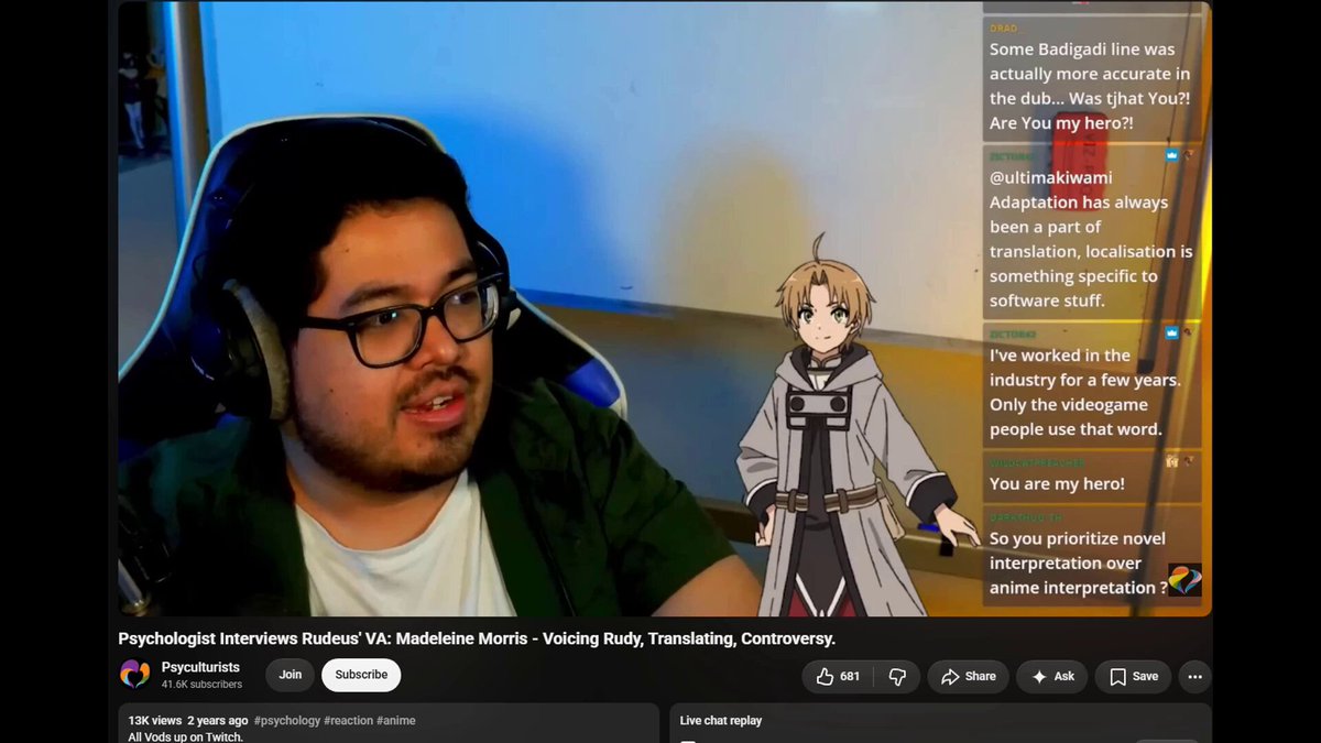The VA of Rudeus Greyrat praises infamous localizer Katrina Leonoudakis that has defended the butchering of translations for many years. Katrina that got praised in this clip also argued against a Japanese Manga author that it was fine for their work to be ruined. Eventually prompting Seven Seas to apologize. So the fact the English Voice Actor of Rudeus Greyrat is fine with this person is very questionable Additional Note: the woman speaking in the clip is the Voice Actor, not the guy. He's just interviewing the VA