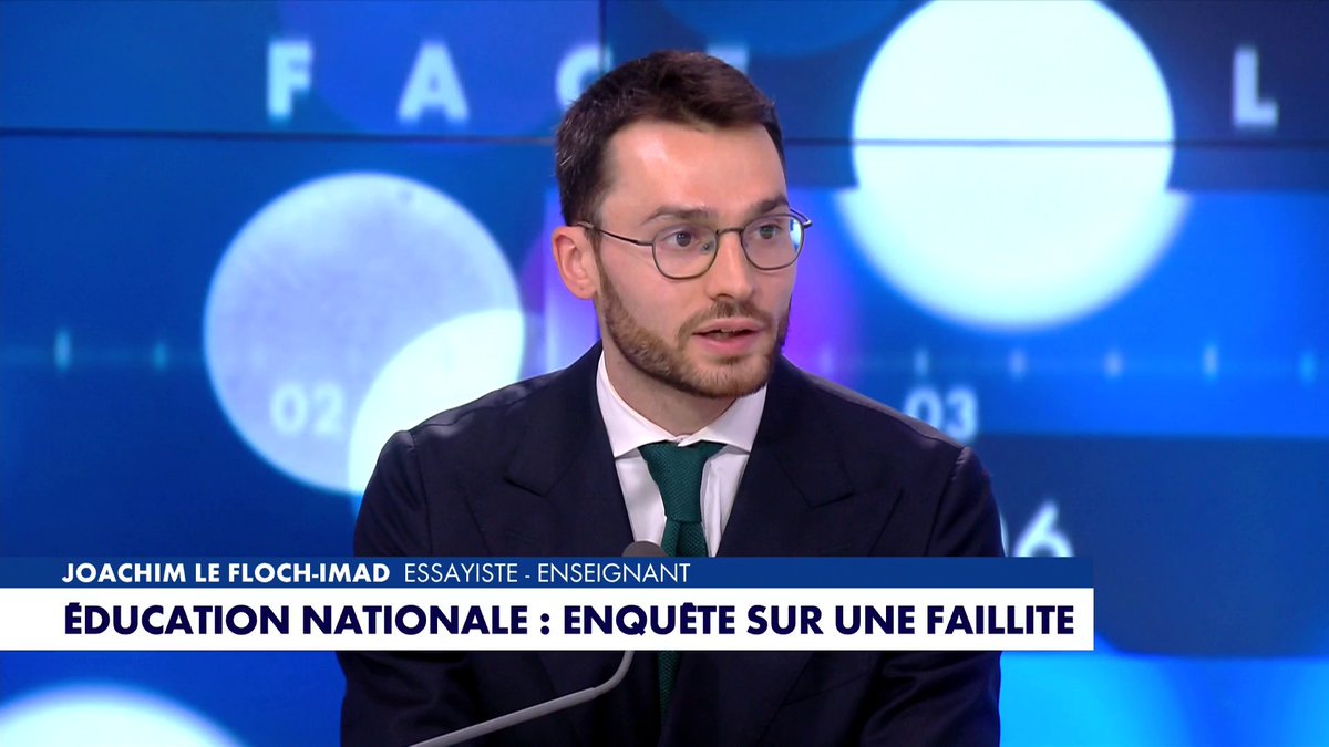 En ce jour de rentrée scolaire, Joachim Le Floch-Imad déplore dans #Facealinfo l’état de l’école française : «On avait une école que le monde entier admirait. Cette école a subi un effondrement protéiforme.»