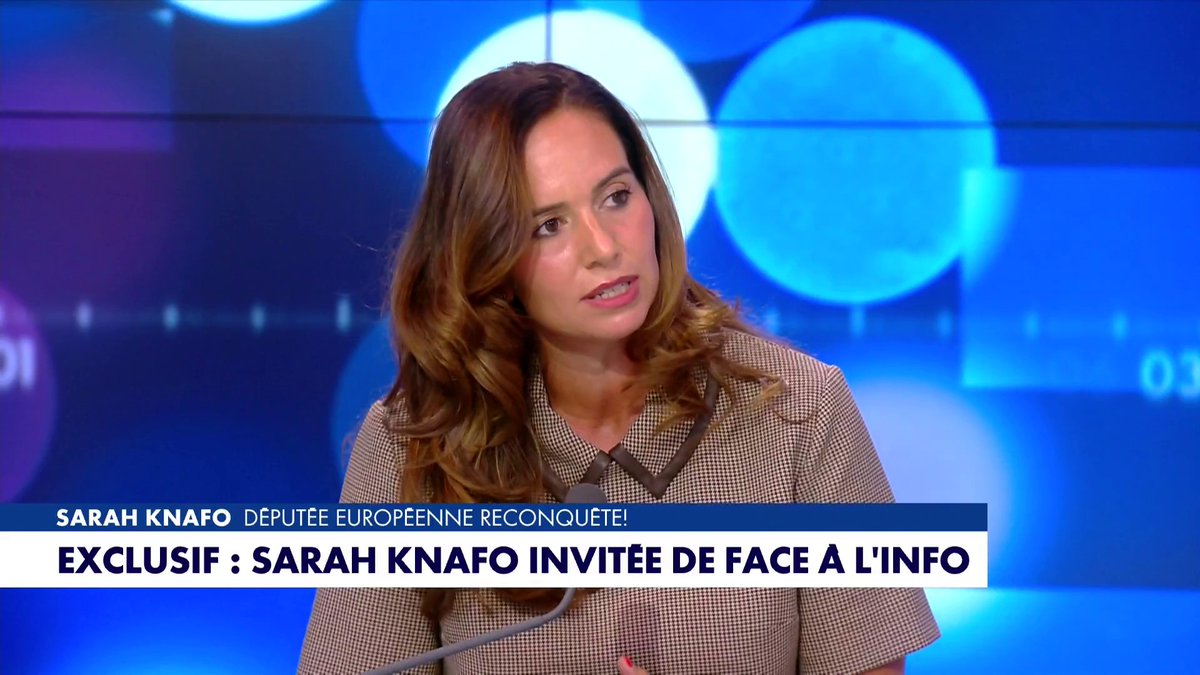 «Avec 2000 euros de charges tous les mois, le salarié a payé un million d’euros à l’État» à la fin de sa carrière, estime Sarah Knafo, députée européenne Reconquête, dans #Facealinfo