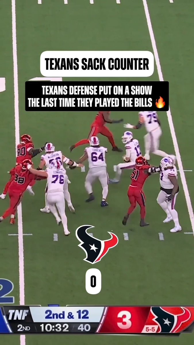 The dominant Houston Texans defense put up 8 sacks the last time they faced the Bills 😤 BUFvsHOU – Sunday 9/13 at 1pm ET on CBS/Paramount+ Stream on NFL+