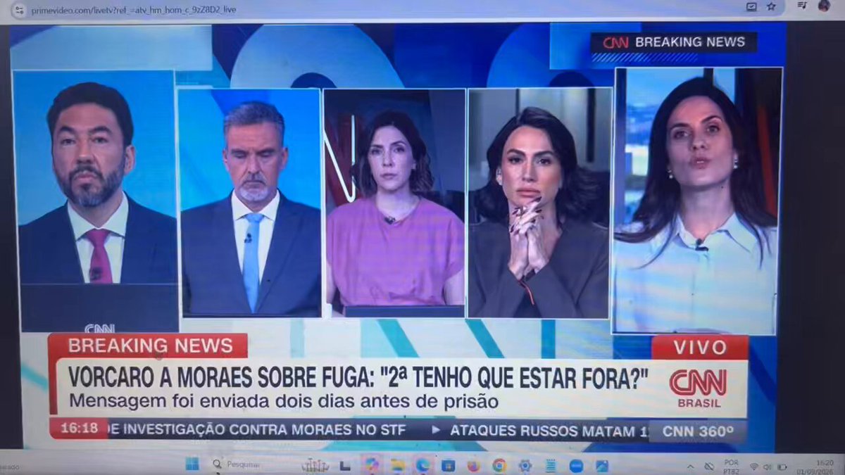 Se Xandão orientou Vorcaro sobre fuga, aí ele estaria cometendo crime. A CNN escreve no rodapé que Moraes recebeu pergunta do banqueiro sobre fugir do país, mas pondera que talvez não seja o Moraes.