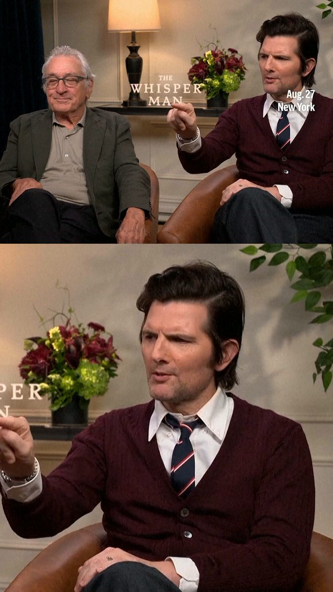 Adam Scott reveals what piece of Robert De Niro memorabilia he had before working with him on "The Whisper Man." #AdamScott #RobertDeNiro #TheWhisperMan