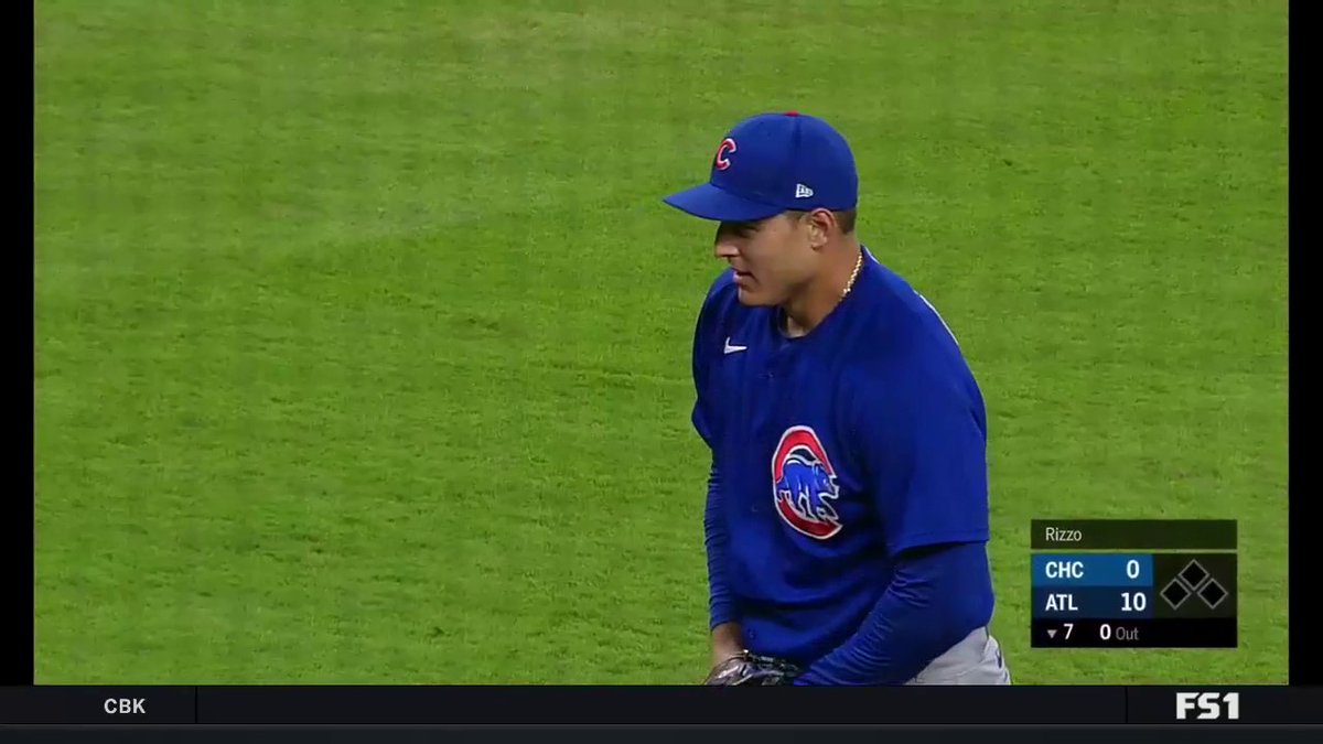 Your Cubs did some weak loser shit and had Anthony Rizzo, a position player, pitching in the SEVENTH inning as well.