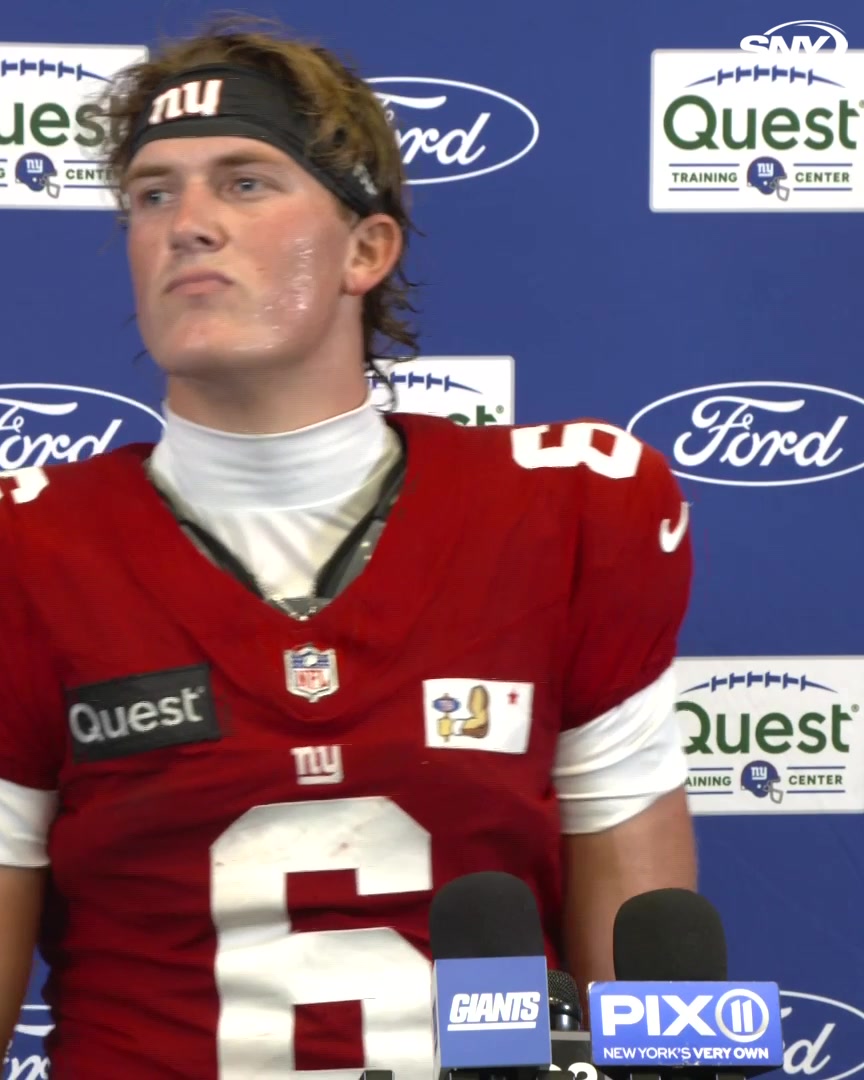 "Really just proud of him. He came in here, he earned it. He got better each and every week and he's playing his best ball since he got here right now." Jaxson Dart talks about Odell Beckham Jr. making the Giants' initial 53-man roster: