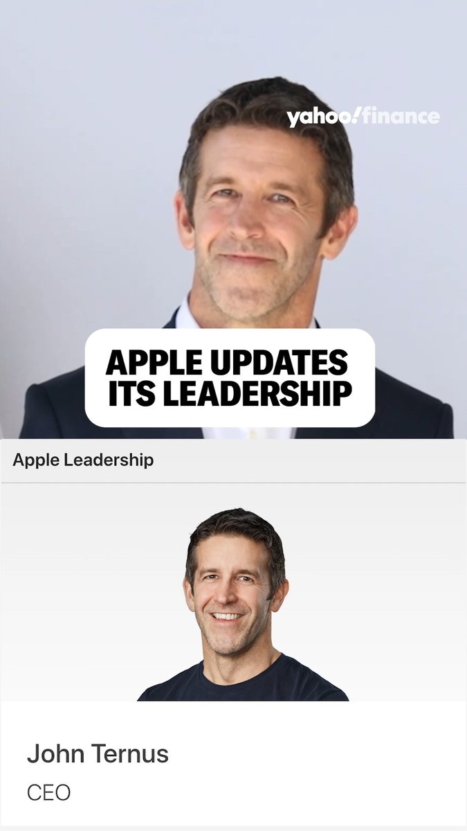 $AAPL made it official. The company updated its leadership on its website with John Ternus as CEO and Tim Cook as Executive Chair. The new CEO, Ternus, inherits a company that is worth nearly $4.75 trillion. When Cook took the reins in 2011, the company was worth $350 billion.