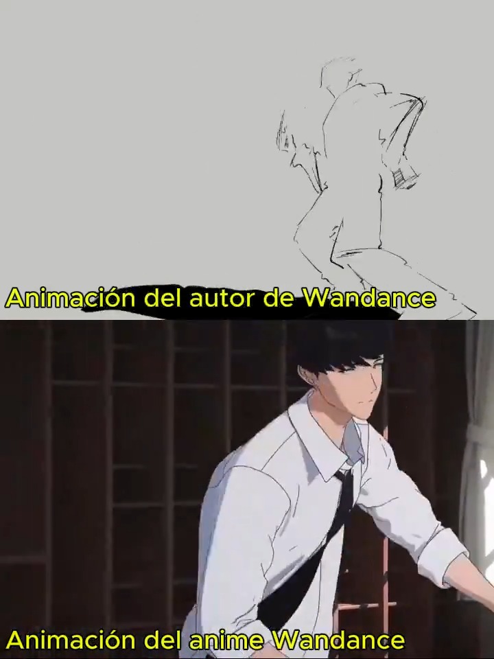 Comparación de las animaciones dibujadas a mano por Coffee (珈琲), autor del manga Wandance, con algunas escenas del anime 😅
