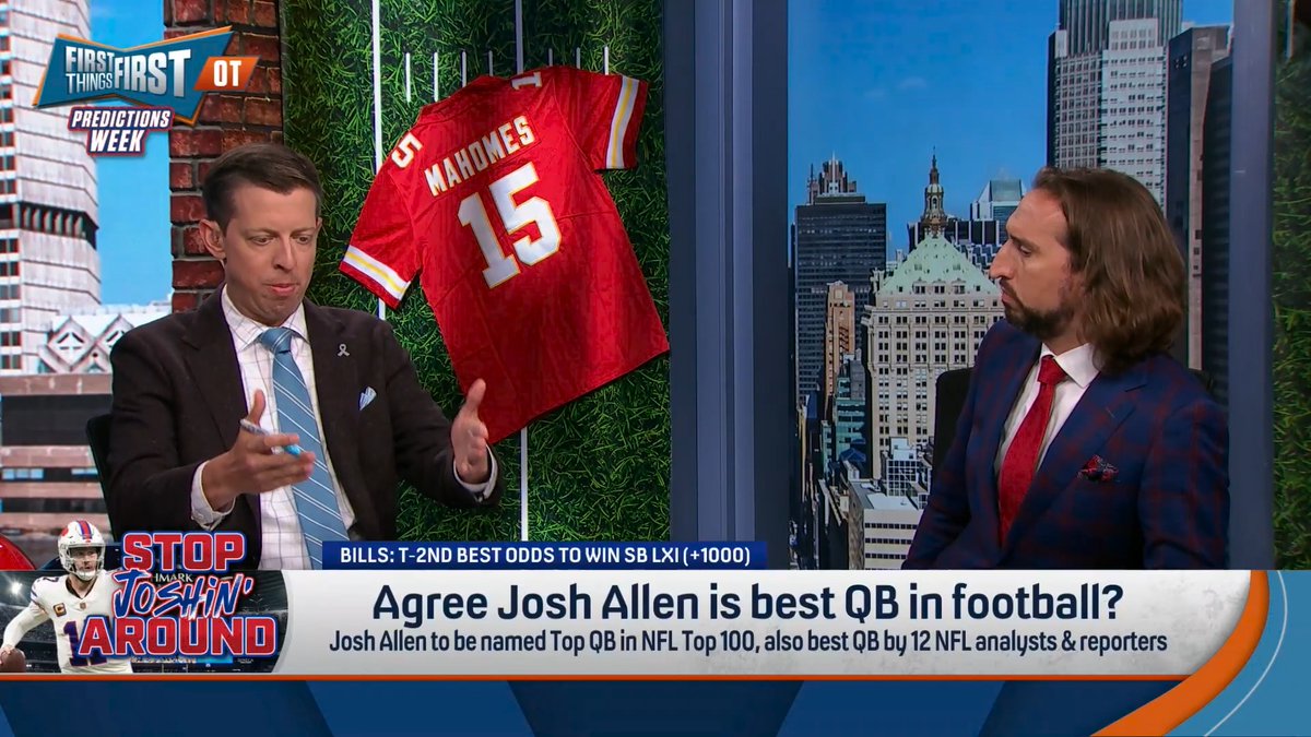 Agree Josh Allen is the best QB in football? Danny Parkins: “Of course… The only answer is Josh Allen... The team accomplishments are a team accomplishment. He hasn’t won a Super Bowl.” nick wright: “Has he been to one? Has he been a First Team All-Pro?”