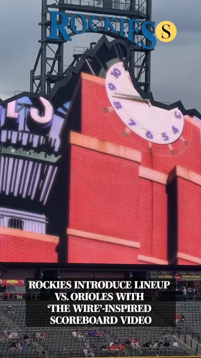 With the Orioles in town, the Rockies played a mock intro inspired by “The Wire” to introduce their starting lineup Tuesday at Coors Field. 🎥: Matt Weyrich, The Baltimore Sun