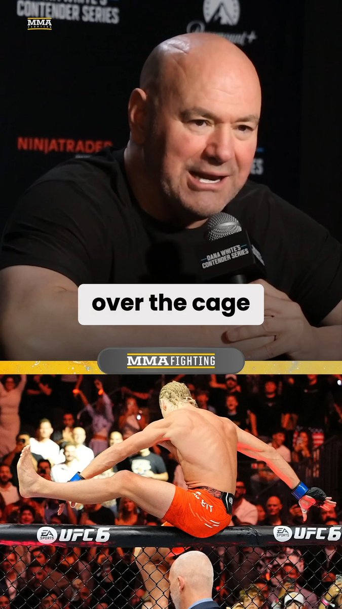 Dana White addresses the NSAC fining fighters for "exiting the cage" after their wins: "It's simple… If a guy jumps over the cage with bad intentions towards another fighter or somebody in the crowd, then fine the sh*t out of them. If they don't, then they shouldn't."