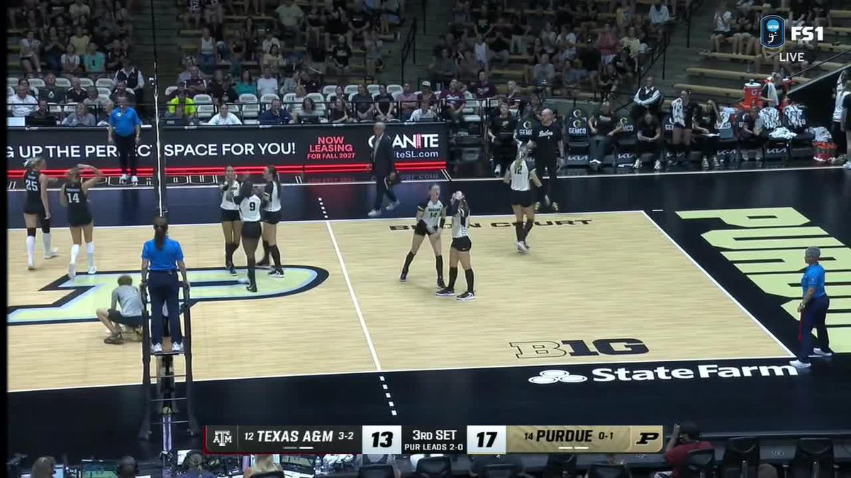 DOWN GO THE DEFENDING CHAMPS‼️🚂 Purdue Volleyball with the statement 🧹 📺 FS1