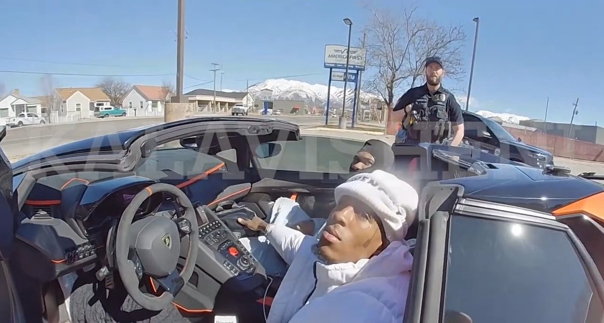 Body Cam footage of NBA YoungBoy getting pulled over for not having a license plate and gaining a new Fan from the cop while with DDawg 😂