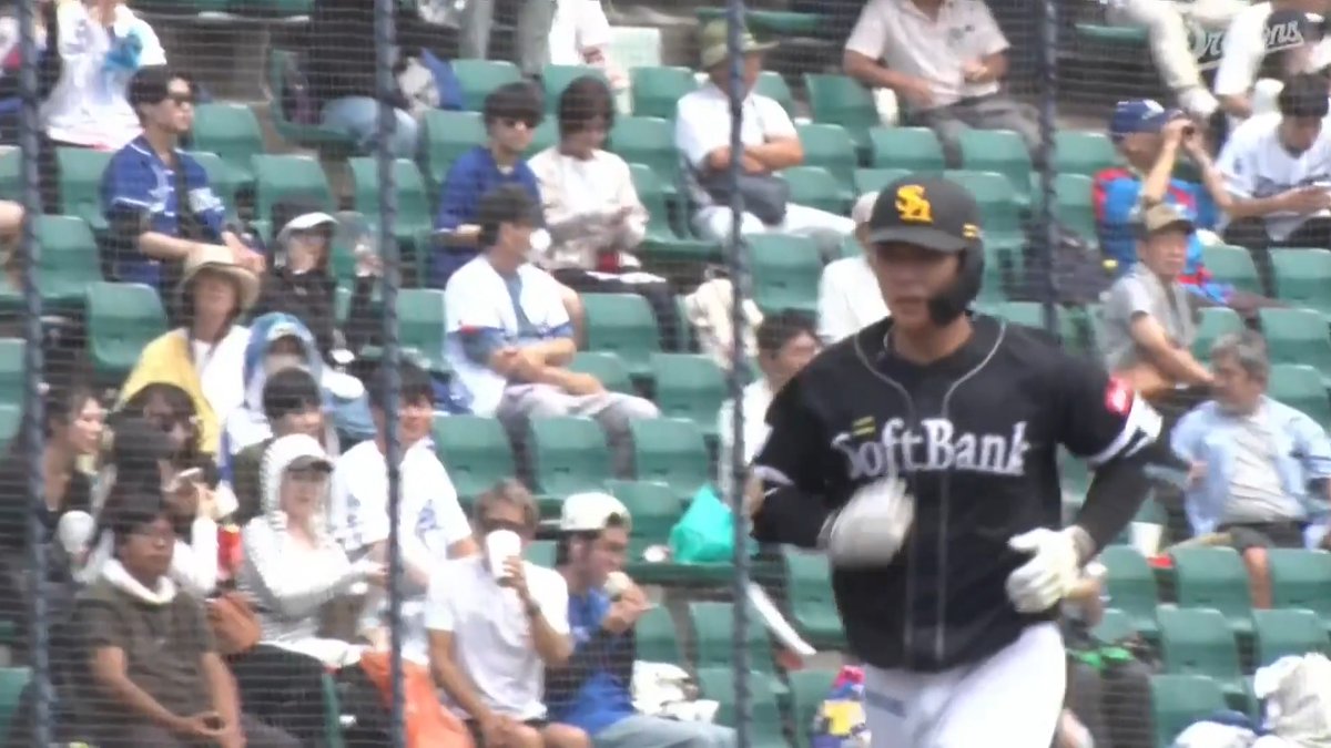 きれいな弾道 防球ネットに突き刺した 石塚綜一郎 ファーム第7号ホームラン ⚾️中日×ソフトバンク（ファーム） #イージースポーツ #sbhawks #だったらDAZN