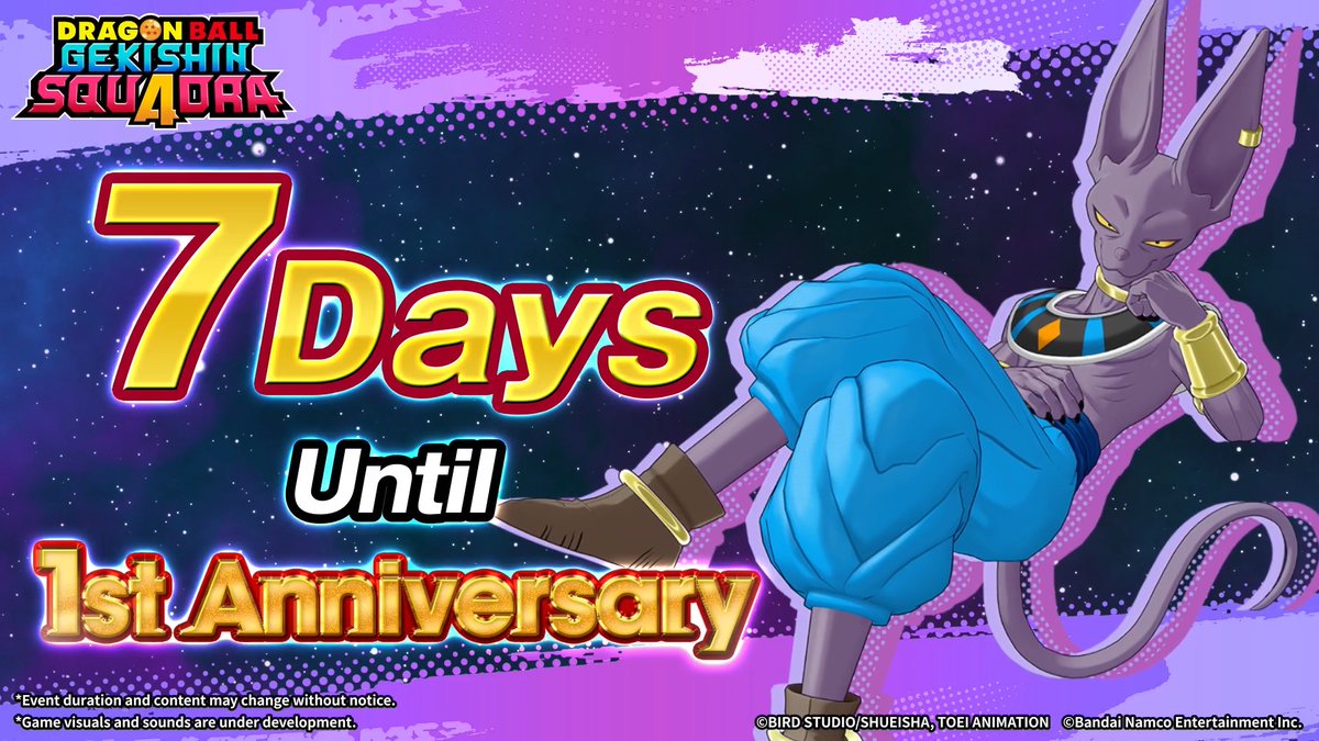📢7 Days until the #Squadra 1st Anniversary! #GekishinSquadra #DragonBall
