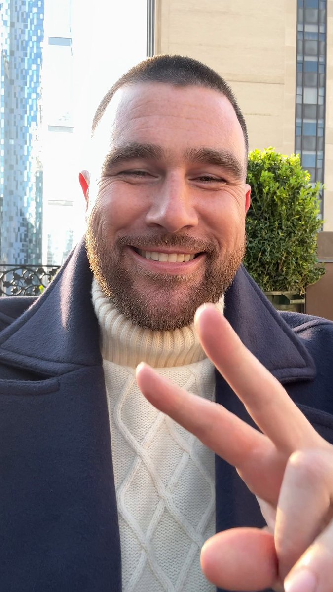 Travis Kelce on set at The Plaza for Tommy Hilfiger’s Fall 2026