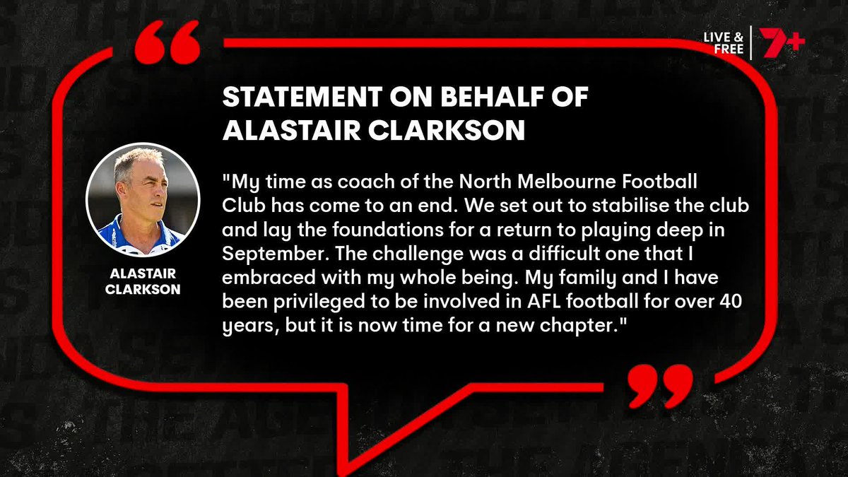 "The Alastair Clarkson camp and Alastair Clarkson himself are seething about the way the media conference played out today at North Melbourne." 🗣️ Tom Morris on North Melbourne parting ways with Alastair Clarkson