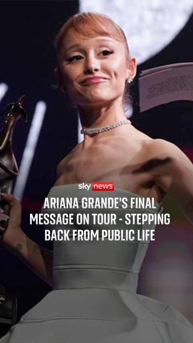 “It’s been so special and I’ll cherish this experience” Ariana Grande thanks fans at final concert for her Eternal Sunshine tour, after stating she would be stepping back from public-facing engagement, citing concerns about "endless, ongoing public scrutiny"