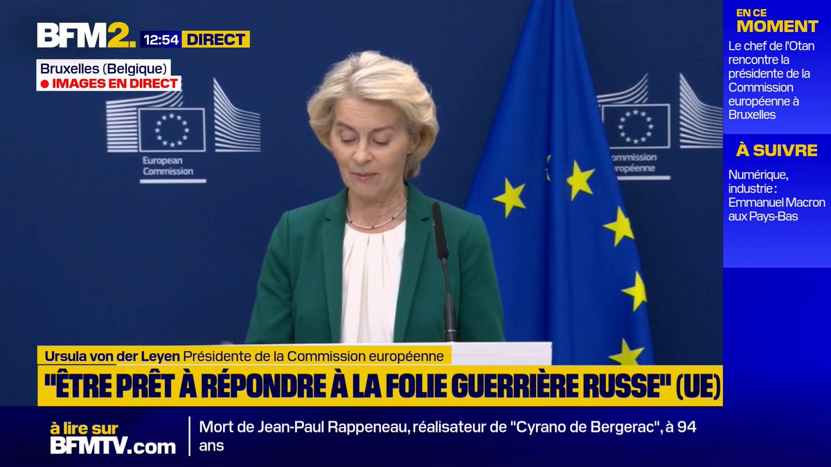 Attaque au drone explosif à Leipzig: l'Union européenne doit être prête "à répondre à la folie guerrière russe avec plus de vitesse et de sécurité", assure Ursula von der Leyen #BFM2