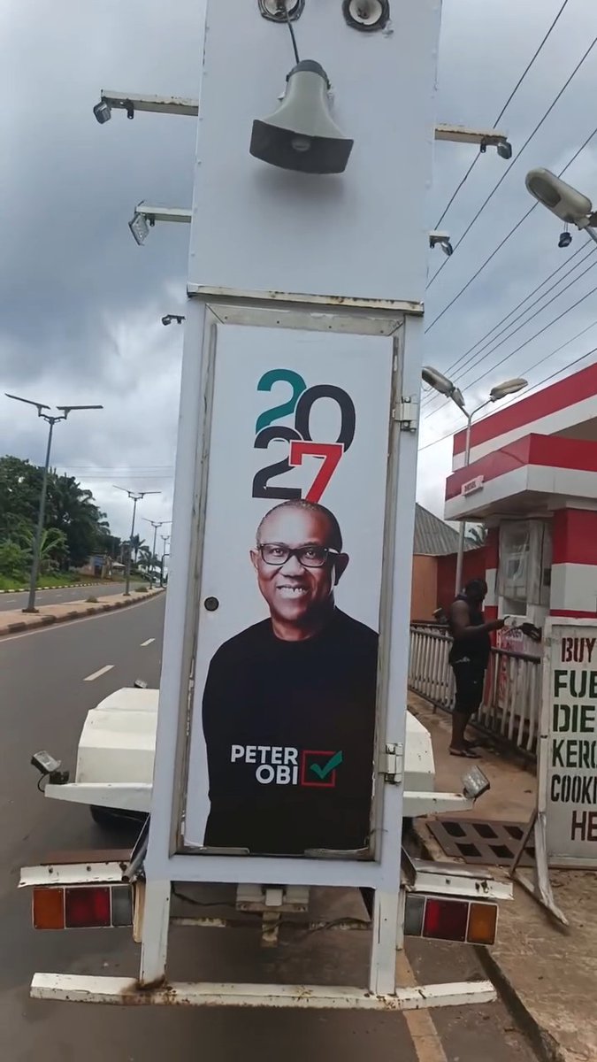 “Let the campaign begin!” NDC presidential candidate, Mr Peter Obi’s campaign van spotted as preparations for the 2027 presidential election gather momentum.