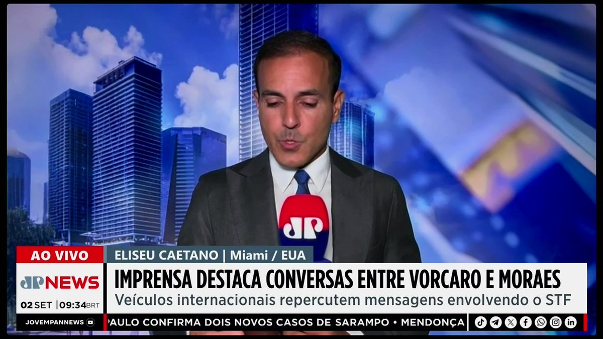 Mensagens entre Moraes e Vorcaro repercutem na imprensa internacional 📺 Confira ao vivo: #JornalDaManhã