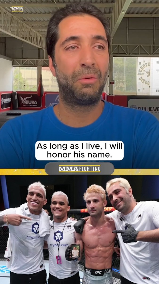 Chute Boxe head coach Diego Lima pays an emotional tribute to the late Allan Nascimento: "The Diego Lima Institute, is not going to be called the Diego Lima Institute anymore. It’s going to be called the Allan Nascimento Institute." (🎥 Guilherme Cruz)