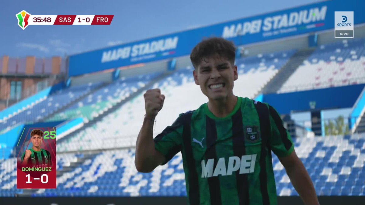 ¡BENJA DOMÍNGUEZ ADELANTÓ A SASSUOLO! 🔥 🔥 ⚽ Gran recuperación y definición del argentino para abrir el marcador ante Frosinone. #CopaItaliaEnDSPORTS