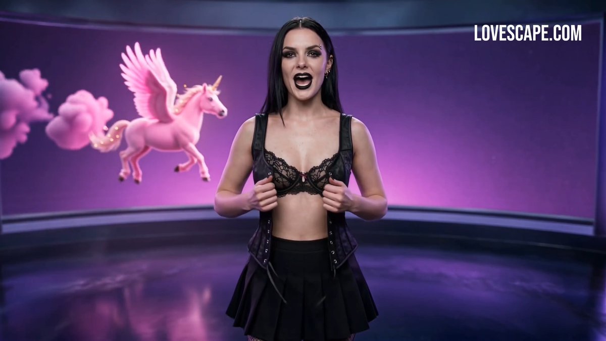 dear Fox News, you're missing a gothic anchor. lucky Lovescape Naked News has one 🖤🗞️ #lovescapeai #aiporn #aigirl #nsfw #gothgirls