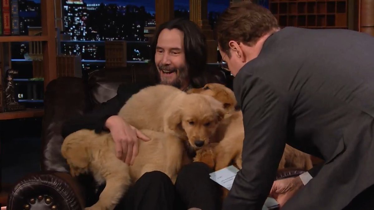 Keanu Reeves &amp; Jimmy compete for puppies in Pup Quiz! 🐶 #FallonFlashback
