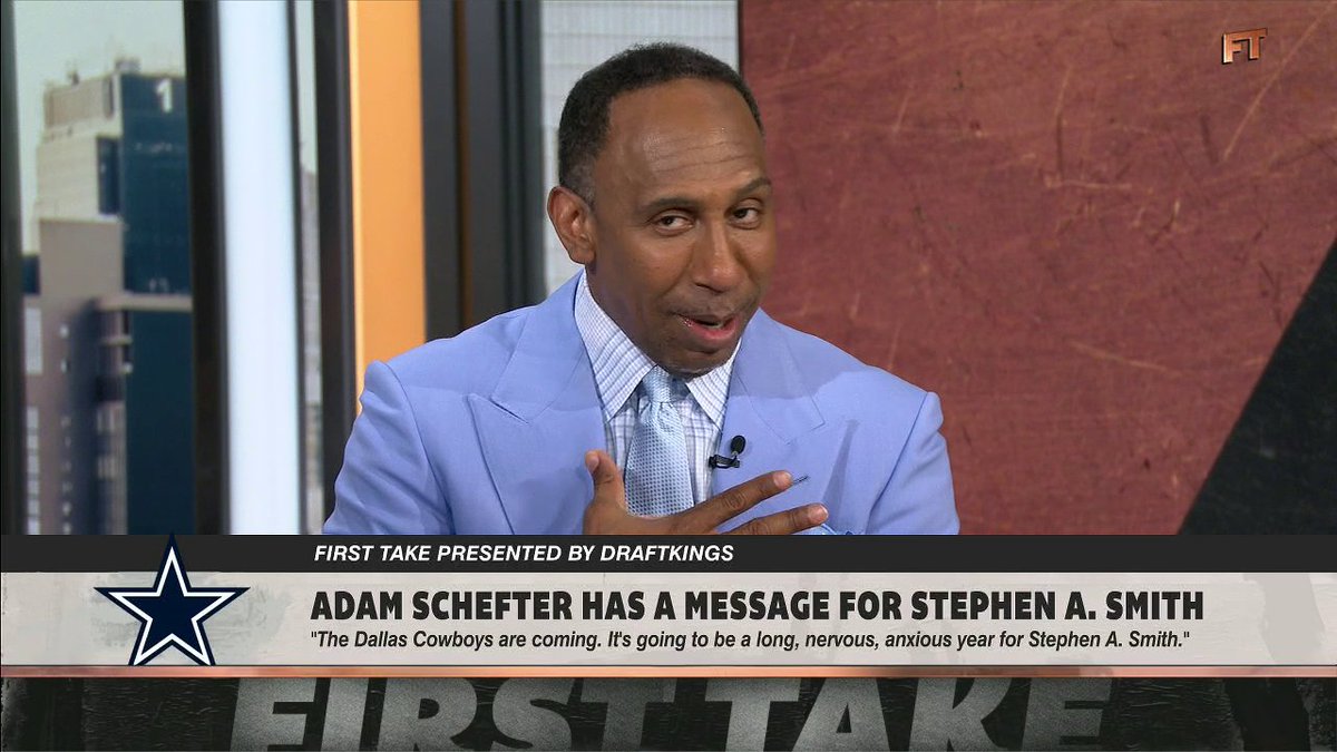“I got to say the [Dallas] Cowboys on paper look very, very impressive. … Just be patient. Wait for it. They will fall!” Stephen A Smith responds to Adam Schefter’s comments surrounding the Dallas Cowboys 😭