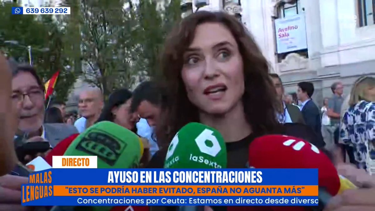 Ayuso, en las concentraciones de Madrid: "España no aguanta más. Nos están aislando ante el mundo, nos están abandonando geoestratégicamente" #MalasLenguas