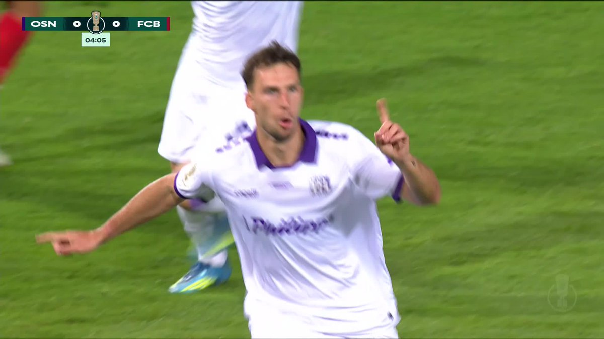 "WHAT A MOMENT!" 🎙️ Robin Meißner's spectacular effort finds the top corner to put VfL Osnabrück in front early on against Bayern Munich 😱😱