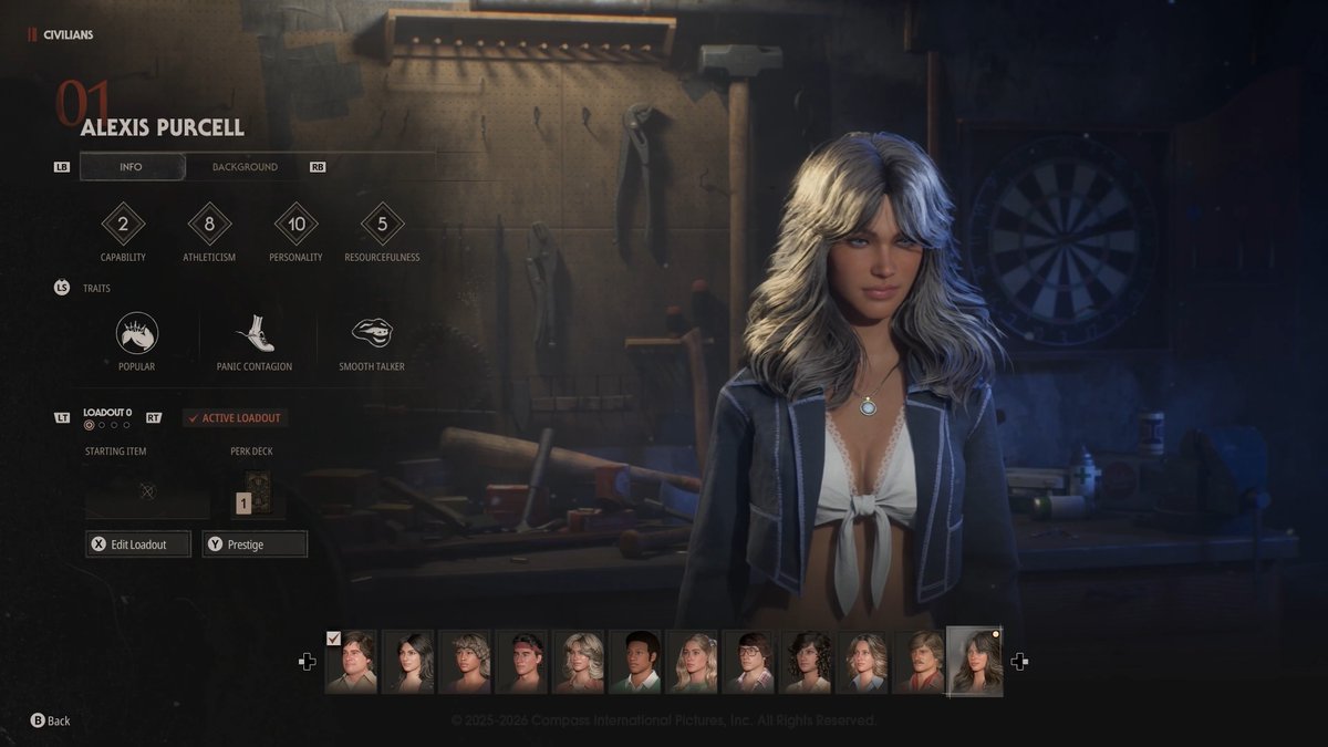 Each Civilian carries a series of unique stats, including Athleticism, Personality, Resourcefulness, and Capability, as well as signature Traits, which provide a variety of opportunities to find the perfect character for your preferred playstyle.