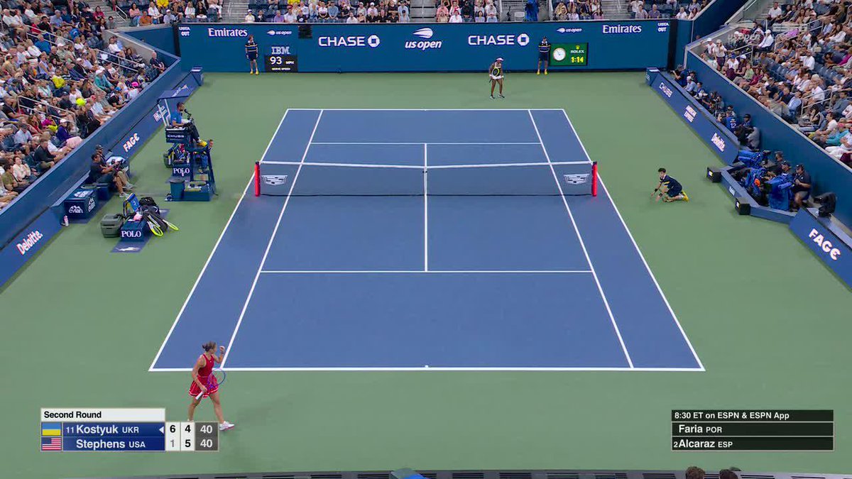 This 24-shot rally from Sloane Stephens and Marta Kostyuk 🔥