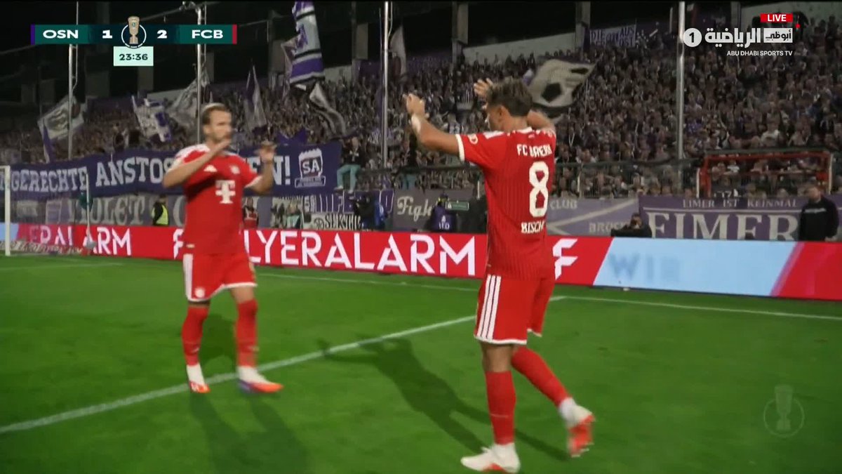 بايرن ميونخ يتقدم بالنتيجة بالهدف الثاني عن طريق توم بيشوف 🔴⚽ #أوسنابروك_بايرن_ميونخ #كأس_ألمانيا 🏆🇩🇪