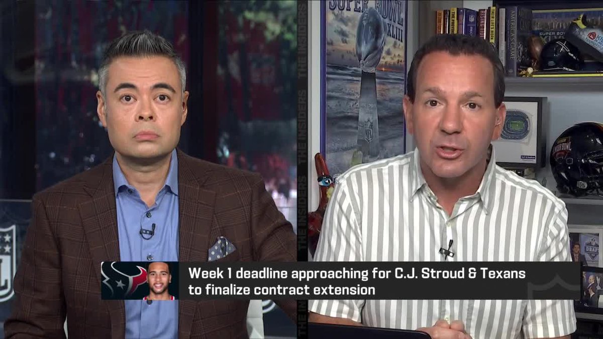 "Considering where he left off last year, this is good news. This is a great place to be for C.J. Stroud." Ian Rapoport details where contract extension talks sit with the Houston Texans' quarterback ✍️