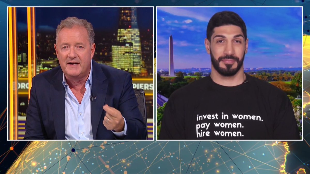 "This is not a Right or a Left issue - this is common sense!" Enes Kanter Freedom says “enough is enough” on trans women in female sports, after being ejected from a WNBA game for wearing a T-shirt defining a woman. 📺 Piers Morgan | Enes Kanter FREEDOM