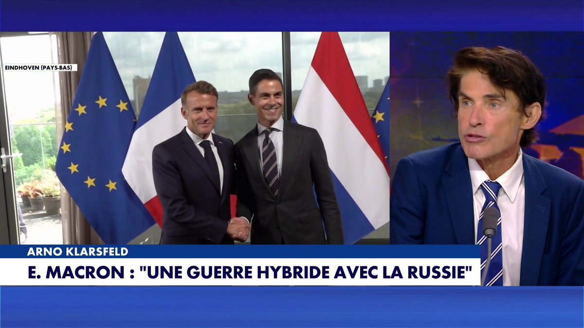 Alors qu'Emmanuel Macron a dénoncé «une guerre hybride avec la Russie» suite à l'incident impliquant un drone chargé d'explosifs à l'aéroport allemand de Leipzig, Arno Klarsfeld est inquiet : «Une troisième guerre mondiale est possible, mais serait un suicide», dans #100Politique