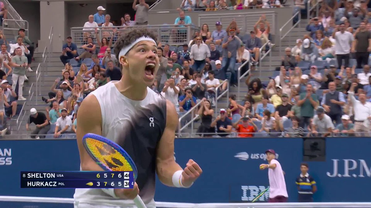 Sealed with a SCREAM 😤 Ben Shelton reaches the US Open third round for the fourth consecutive year!