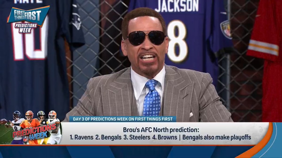 .Chris Broussard shared his AFC North picks the only way he knows how 😎 “THE BOX!... I’m getting everything ready… The Ravens, I am EXCITED about this season.”
