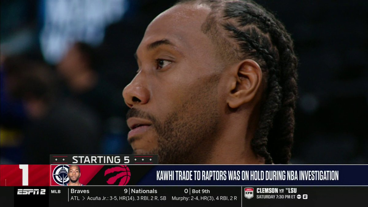 "The full expectation around the Raptors and around Kawhi Leonard and the league is that this trade will be going through in the next few days." —Shams Charania on the status of Kawhi Leonard's trade to the Raptors following the NBA's investigation 👀
