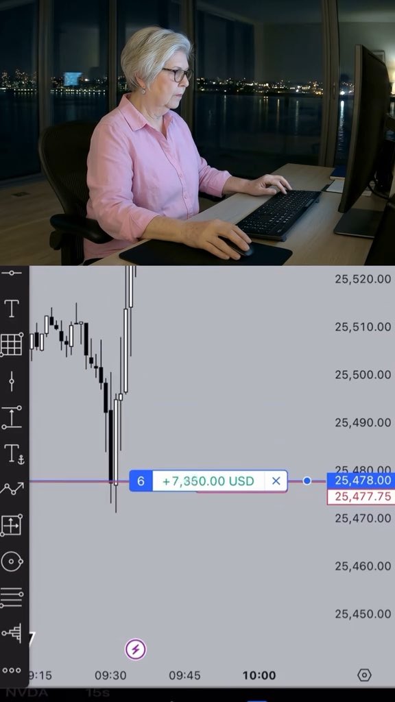 $35,000 IN 15 MINUTES — THIS OLD BITCH FOUND A CHEAT CODE. She’s using AI and Grok to spot trading opportunities most beginners completely miss. Here’s the setup: → Grok scans the market in real time → AI breaks down the price action → It identifies high-probability setups → She waits for the confirmation → Enters the trade and takes the move The strategy itself is actually pretty simple. The difference is using AI to process the market faster and filter out the garbage setups. I’ll show you exactly how her system works