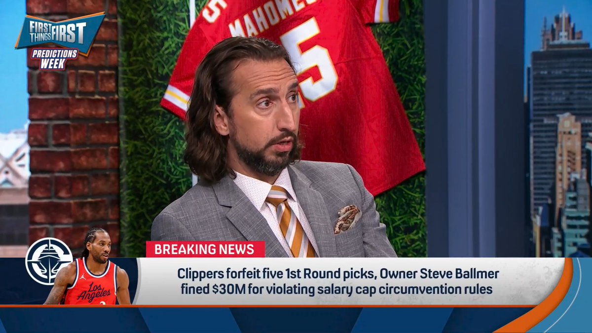 Breaking News: Clippers forfeit five 1st Round picks and Owner Steve Ballmer fined $30M for violating salary cap circumvention rules. nick wright, Wildes, and Chris Broussard discuss: