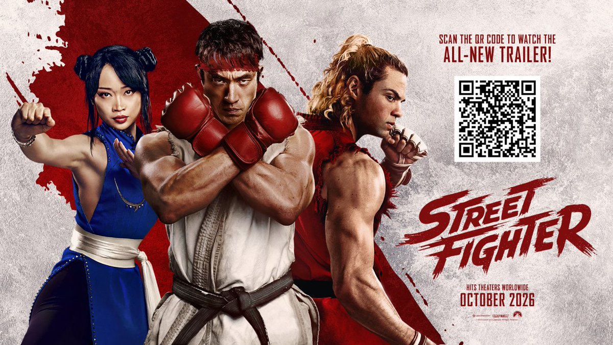 2026年10月16日全世界同時公開予定🎥 『ストリートファイター／ザ・ムービー』 より、映画版キャラたちをモチーフにした乱入ビジュアルをプレゼント！ 9月8日配信予定のゲーム内Newsからをお受け取り下さい🎁 乱入ビジュアルを使用して、対戦を楽しもう！