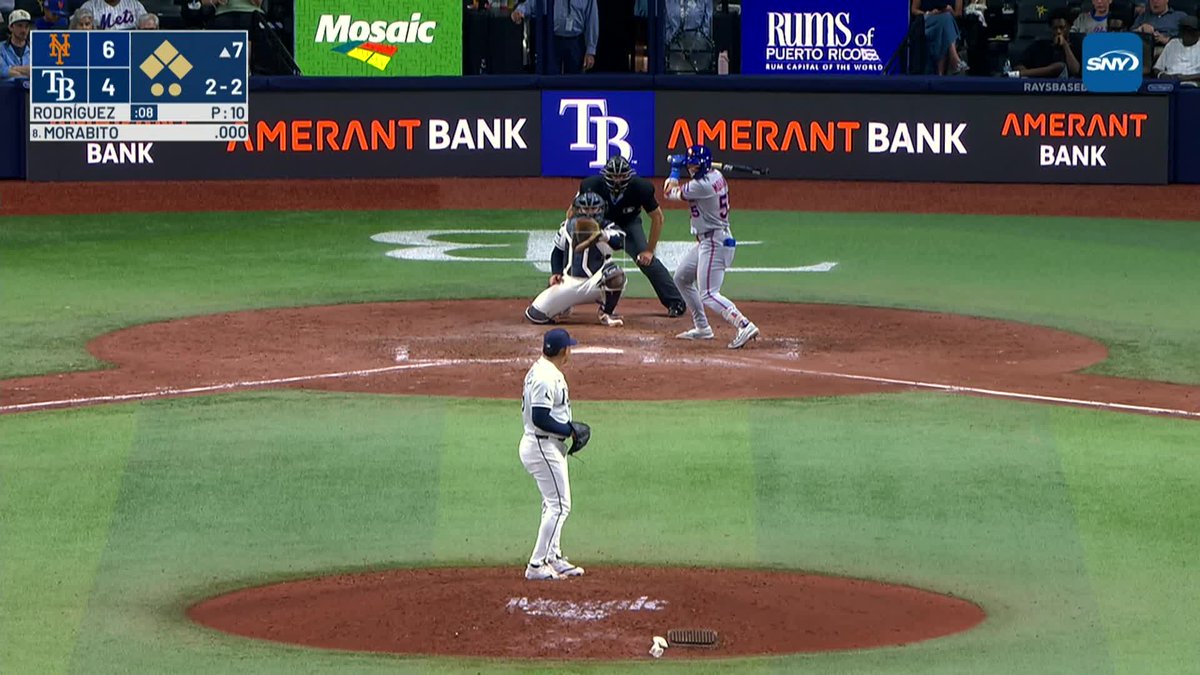 NICK MORABITO'S FIRST BIG LEAGUE HIT IS A THREE-RUN DOUBLE!