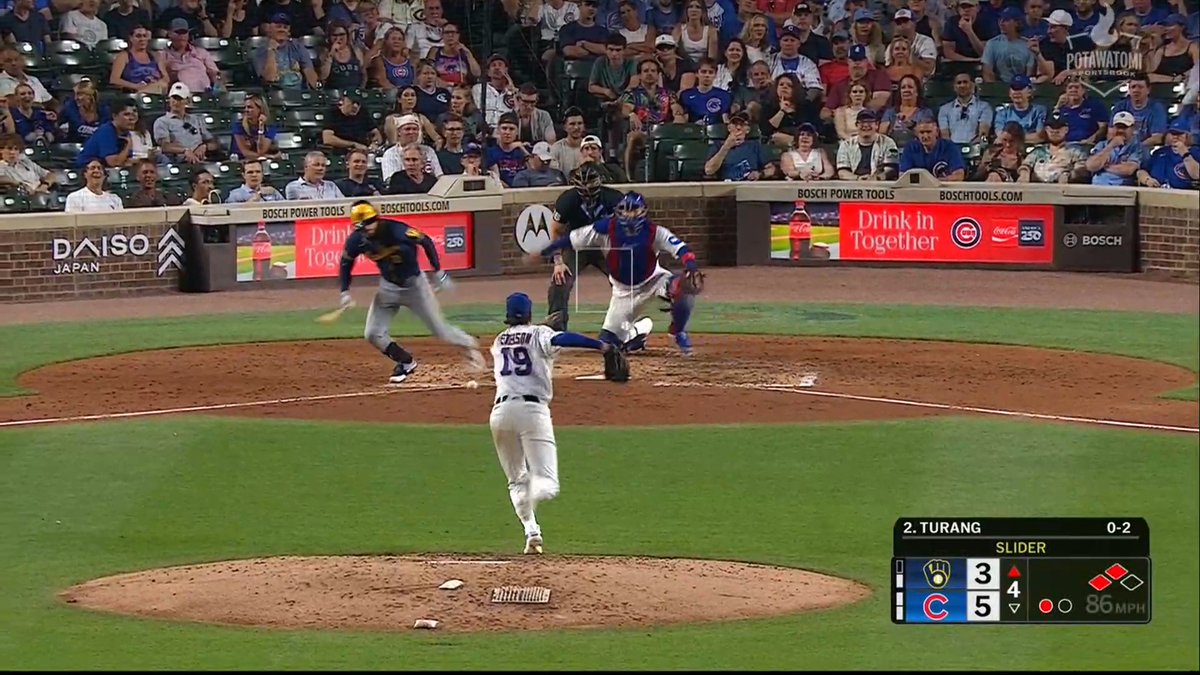 Double → bunt → single → single → lead Brewers Baseball.