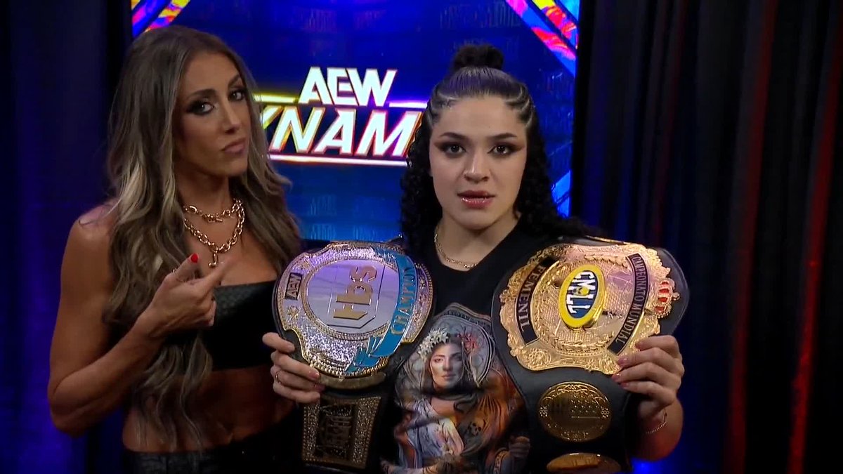 Persephone and Britt Baker address their alliance: “Britt Baker laid a foundation, and Perse is the future. We didn’t need each other, but together, we will be eternal.” #AEWDynamite