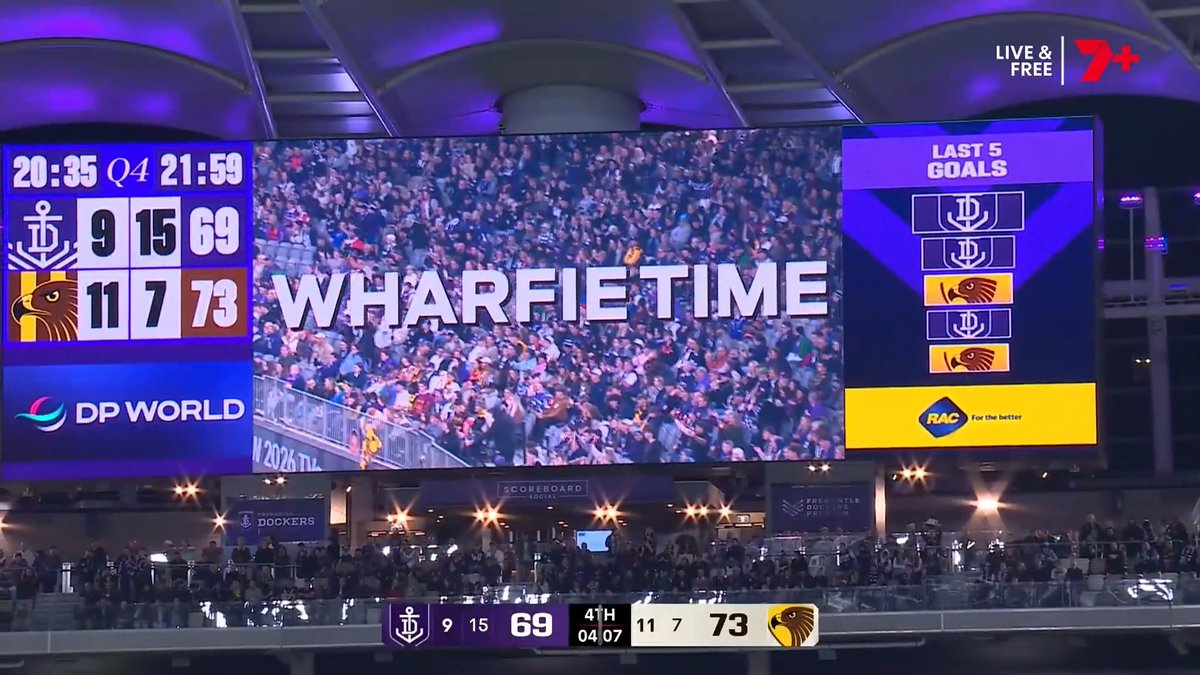 Will there be more Wharfie Time tonight? #AFLFreoHawks