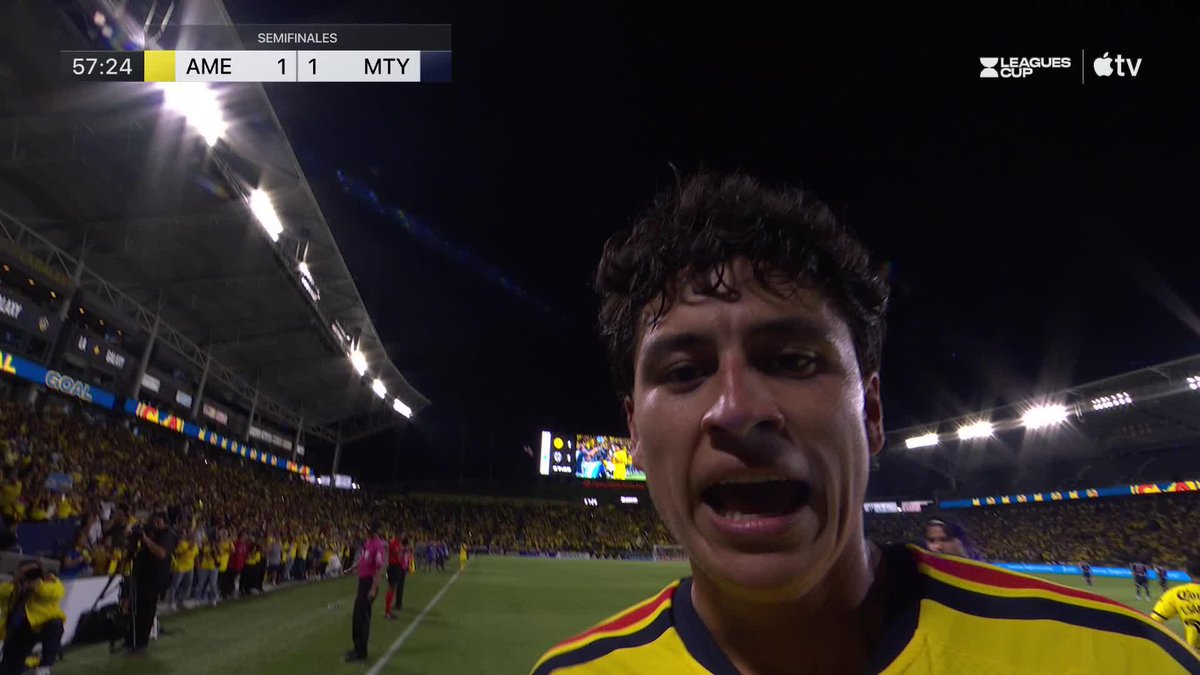 ¡Pero qué golazo! 🔥 El control, la definición y la obra de arte para empatar para el Club América. 🦅 #LMXLC2026 | #AME | #MTY | #SF Ve la Leagues Cup 2026 en vivo en Apple TV.
