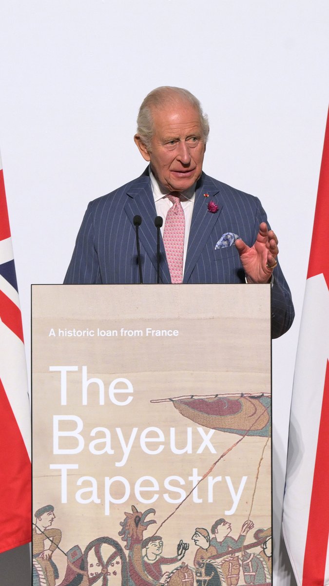 At the British Museum, The King spoke of the deep friendship between the United Kingdom and France, celebrating the loan of the Bayeux Tapestry and thanking all those involved. Au British Museum, le Roi a parlé de la profonde amitié entre le Royaume-Uni et la France, célébrant le prêt de la Tapisserie de Bayeux et remerciant toutes les personnes impliquées. Read His Majesty’s speech in full on: