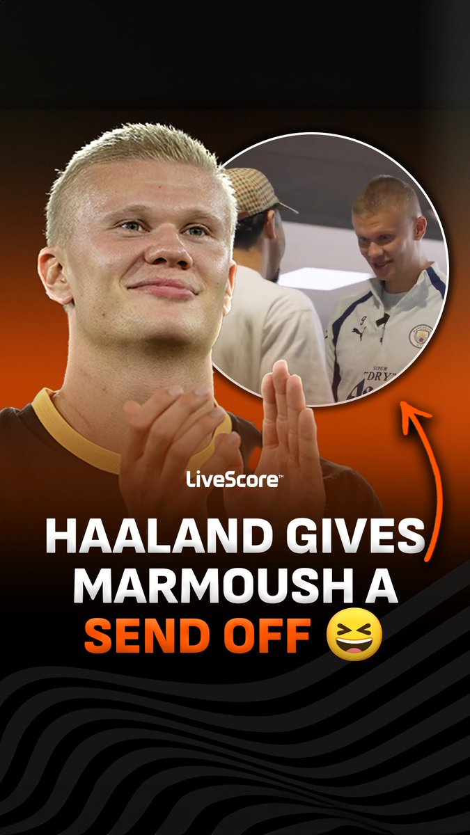 Haaland being so unapologetically himself is one of the best things in the game right now 🤣👏 He gave Marmoush a send off on the day of his transfer to Tottenham and it’s just brilliant 😆 🎥 / Manchester City